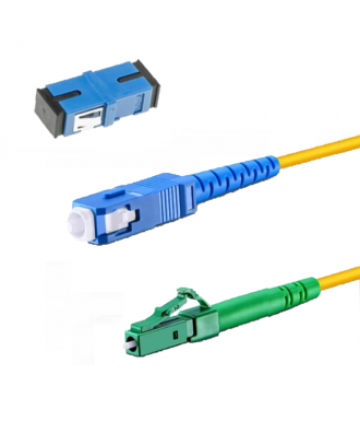 Glasvezelkabel-set BLAUW (kabel met koppelblok) (SC-UPC/LC-APC) 2 Meter