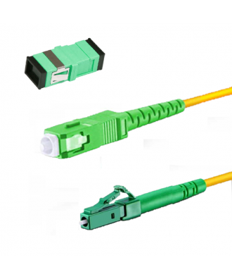 Glasvezelkabel-set GROEN (kabel met koppelblok) (SC-APC/LC-APC) 2 Meter