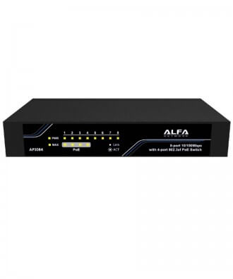 Alfa 8-poorts (4x PoE) 10/100 Desktop Switch