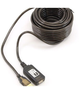 Alfa actieve USB verlengkabel 10m A/A (repeater)