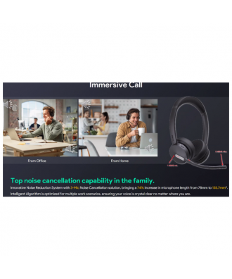Yealink BH70 STEREO USB-C Zwart Bluetooth draadloze headset (excl. stand) (MS Teams)