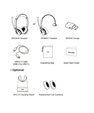 Yealink WH64 Mono DECT draadloze headset (MS Teams)